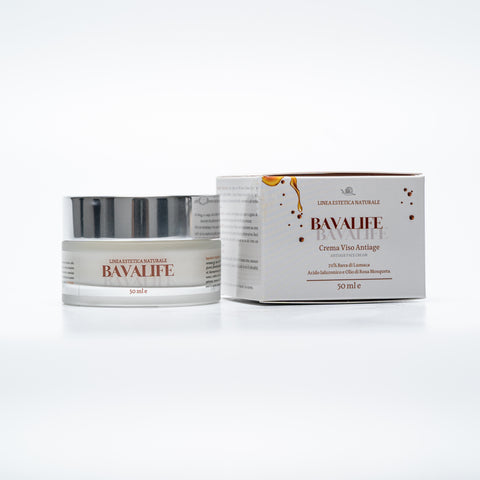 Bavalife Crema Viso | 70% Bava di Lumaca, Olio di Rosa Mosqueta e Acido Ialuronico | Effetto Lifting e Antirughe | 50 ml