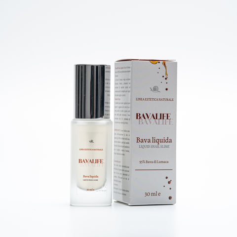 Bavalife Bava Liquida | Bava di Lumaca Pura al 95% | Azione Idratante e Lenitiva | Contro Rughe, Smagliature e Cicatrici | 30 ml