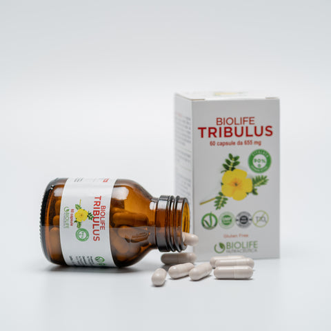 Biolife Tribulus Terrestris | 60 capsule da 655 mg | Titolato 90% SAPONINE ATTIVE | Prodotto VEGANOK