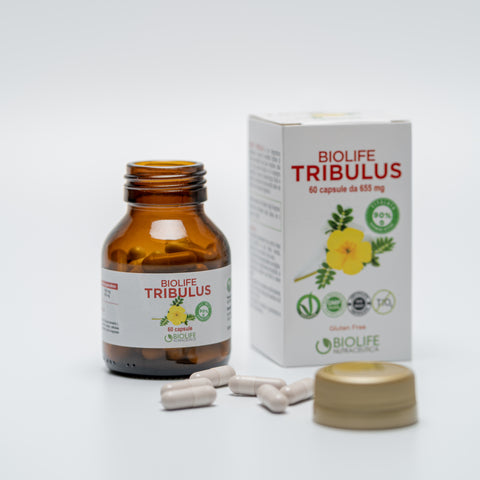 Biolife Tribulus Terrestris | 60 capsule da 655 mg | Titolato 90% SAPONINE ATTIVE | Prodotto VEGANOK