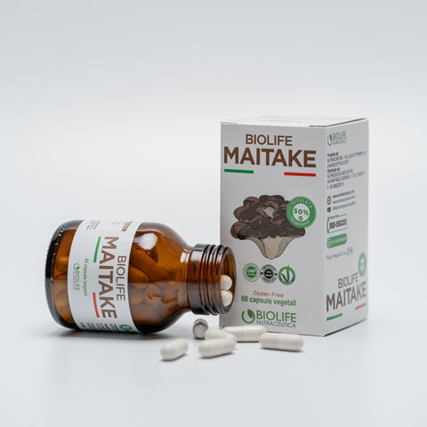 Biolife Maitake | 60 capsule da 600mg | Titolato al 50% in polisaccaridi e 30% Betaglucani | Prodotto VEGANOK