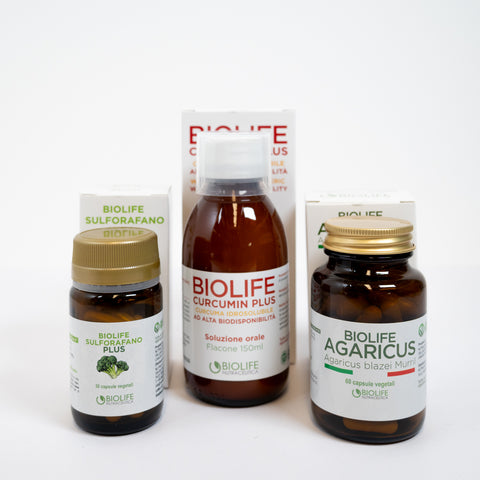 Biolife Kit01 – Kit Detox e Dimagrimento con Curcuma, Agaricus e Sulforafano