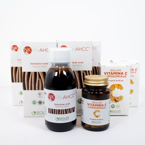 Biolife Kit05 – Supporto Immunitario Avanzato contro HPV (Papilloma Virus) con NKLife Ahcc e Vitamina C