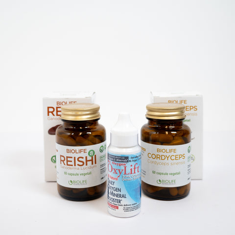 Biolife Kit06 – Energia Naturale, Resistenza e Benessere Psicofisico con Reishi, Cordyceps e Oxylift
