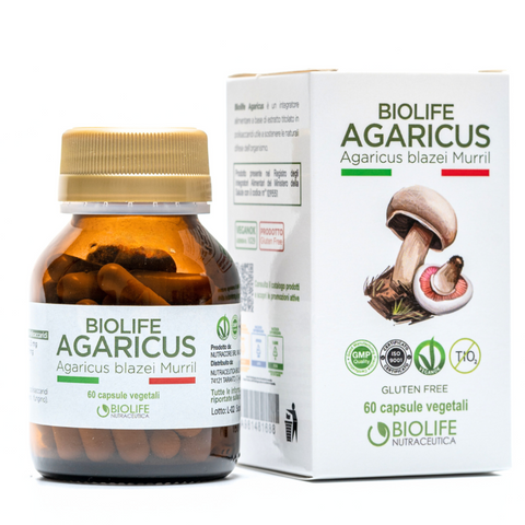 Agaricus blazei Murrill - 60 Capsule 500 mg - Supporto Immunitario - tit. 10% in Polisaccaridi