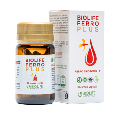 Biolife Ferro Plus – Integratore Ferro Liposomiale con Acido Folico e Vitamina B12 - 30 mg di Ferro