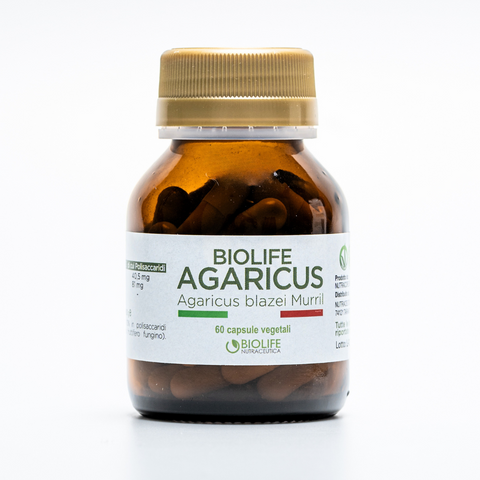 Agaricus blazei murrill | 60 capsule da 500mg | Supporto Sistema immunitario| Titolato 10% in polisaccaridi | Prodotto VEGANOK