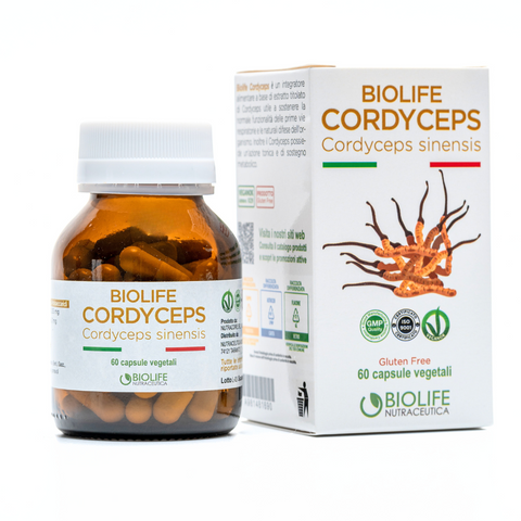 Biolife Cordyceps - 60 capsule da 500mg - tit. 7% acido cordiceptico - Tonico Naturale