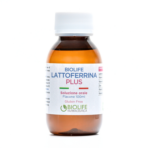 Biolife Lattoferrina Plus | Lattoferrina liquida | Soluzione orale da 100 ml | Gusto Fragola | Per Sistema immunitario | Prodotto ADATTO ANCHE AI BAMBINI