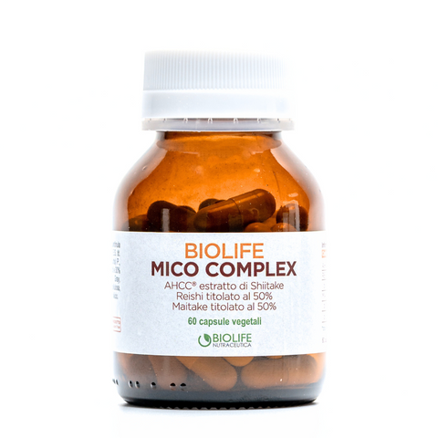 Biolife Mico Complex 60 capsule da 500 mg | AHCC Authentic®, Reishi titolato al 50% e Maitake titolato al 50% | Potente supporto micoterapico