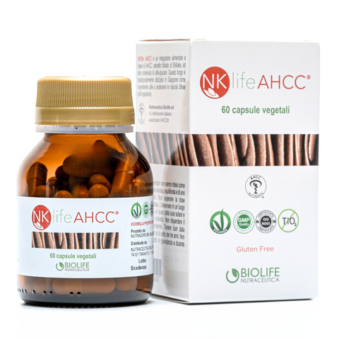 NKlife AHCC 60 Cps 600mg - Supporto Immunitario - 100% estratto di Shiitake