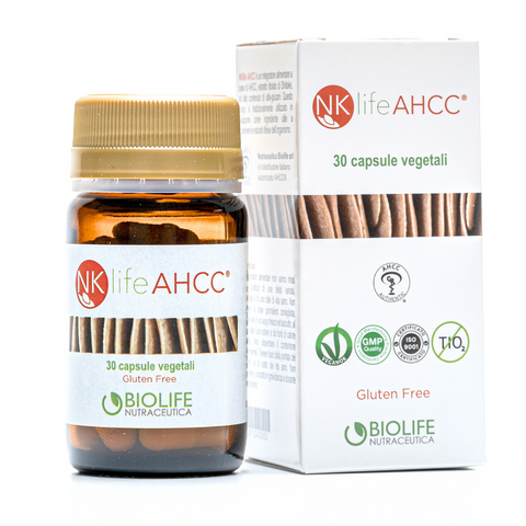 NKlife AHCC 30 cps 600mg - Estratto Shiitake Certificato AHCC Authentic - Supporto Immunitario
