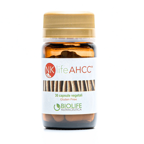 NKlife AHCC 30 cps 600mg - Estratto Shiitake Certificato AHCC Authentic - Supporto Immunitario