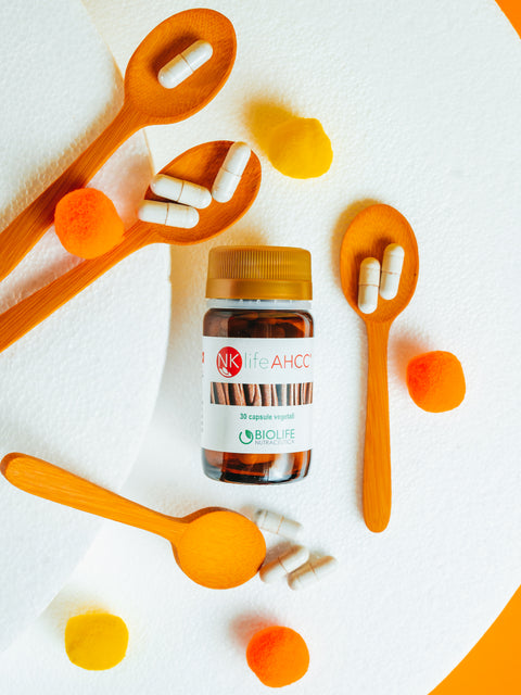 NKlife AHCC 30 cps 600mg - Estratto Shiitake Certificato AHCC Authentic - Supporto Immunitario