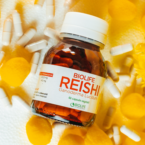 Biolife Reishi - tit. 50% - Rafforza il Sistema Immunitario e Combatte le Infiammazioni - 60 cps