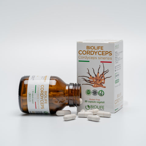 Biolife Cordyceps  | 60 capsule da 500mg | tit. 7% acido cordiceptico  | Prodotto VEGANOK