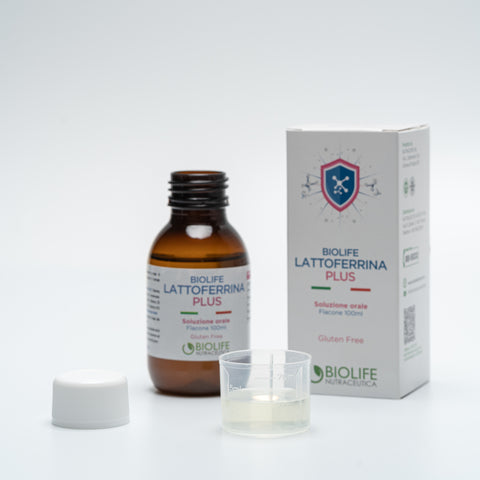 Biolife Lattoferrina Plus | Lattoferrina liquida | Soluzione orale da 100 ml | Gusto Fragola | Per Sistema immunitario | Prodotto ADATTO ANCHE AI BAMBINI