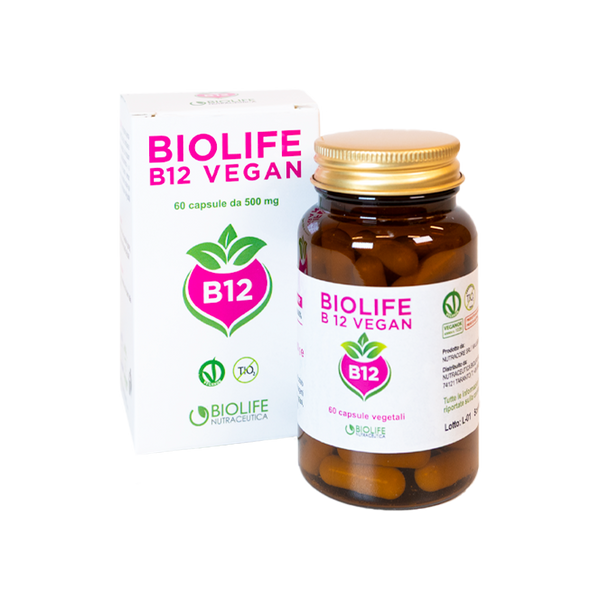 Biolife B12 Vegan 60 Capsule – Energia Sistema Nervoso e Riduzione della Stanchezza