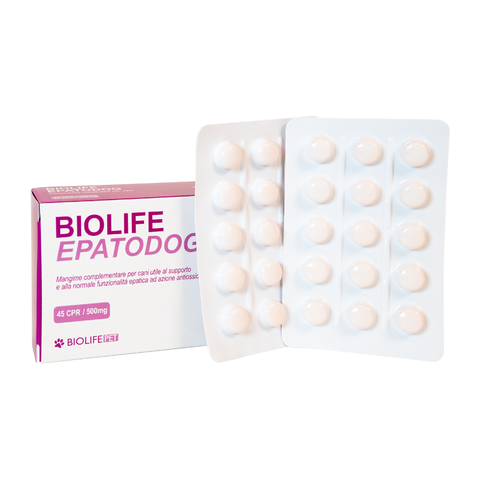 Biolife Epatodog - Mangime Complementare - 45 cpr masticabili da 500 g