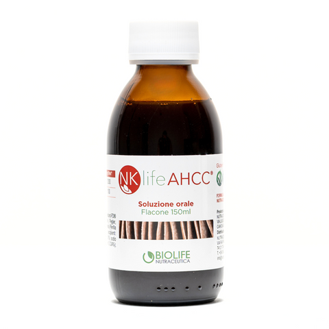 NKlife AHCC® Soluzione Orale da 150ml | Certificato AHCC Authentic® | Supporto Sistema immunitario | Unica Formulazione liquida di AHCC Authentic | Prodotto VEGETALOK