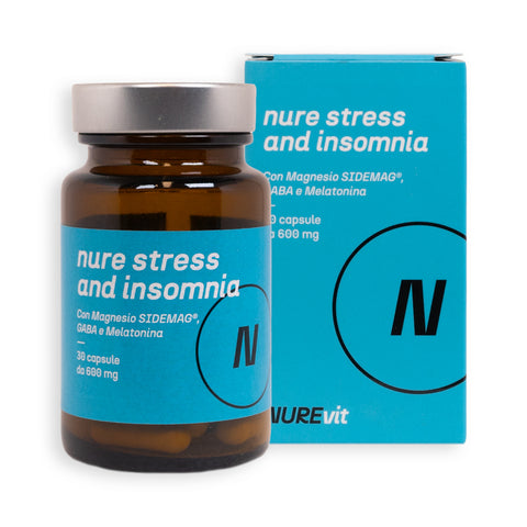 NURE Stress and Insomnia - Integratore per il Rilassamento e il Sonno | 30 Capsule da 600 mg