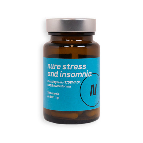 NURE Stress and Insomnia - Integratore per il Rilassamento e il Sonno | 30 Capsule da 600 mg