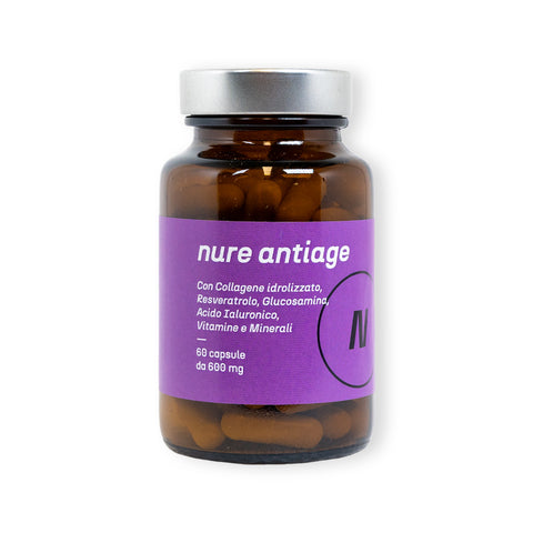 NURE Antiage 60cps | Integratore Anti-invecchiamento con Collagene e Acido Ialuronico