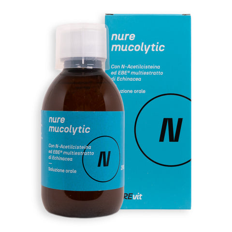 Nure Mucolytic Soluzione Orale 200 ml - Fluidificante per Vie Respiratorie e Mucosità