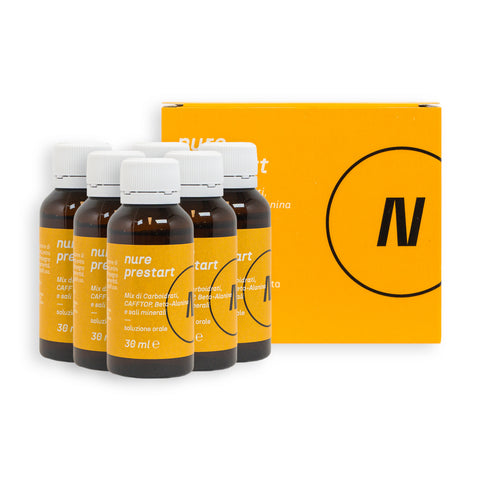 NURE PreStart Soluzione Orale - 6 Flaconi da 30 ml | Pre-Workout Energetico e Resistenza