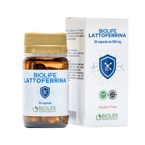 Biolife Lattoferrina | 30 capsule da 500mg | Supporto Sistema immunitario e Regolatore del FERRO |  Prodotto naturalmente privo di glutine