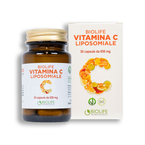 Biolife Vitamina C Liposomiale | 30 capsule da 650mg | Supporto per il sistema immunitario | massimo assorbimento di Vitamina C