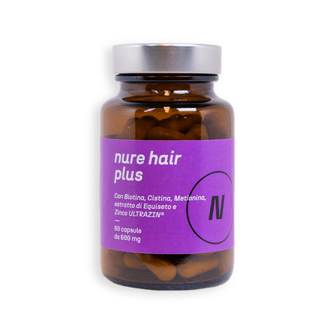 NURE Hair Plus 60 cps da 600 mg | Integratore per Capelli Forti e Sani